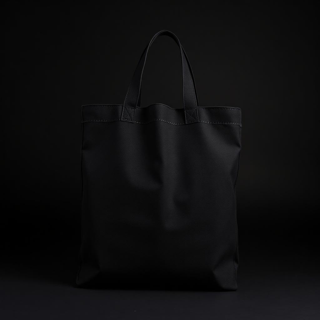 Black branded canvas carry bags